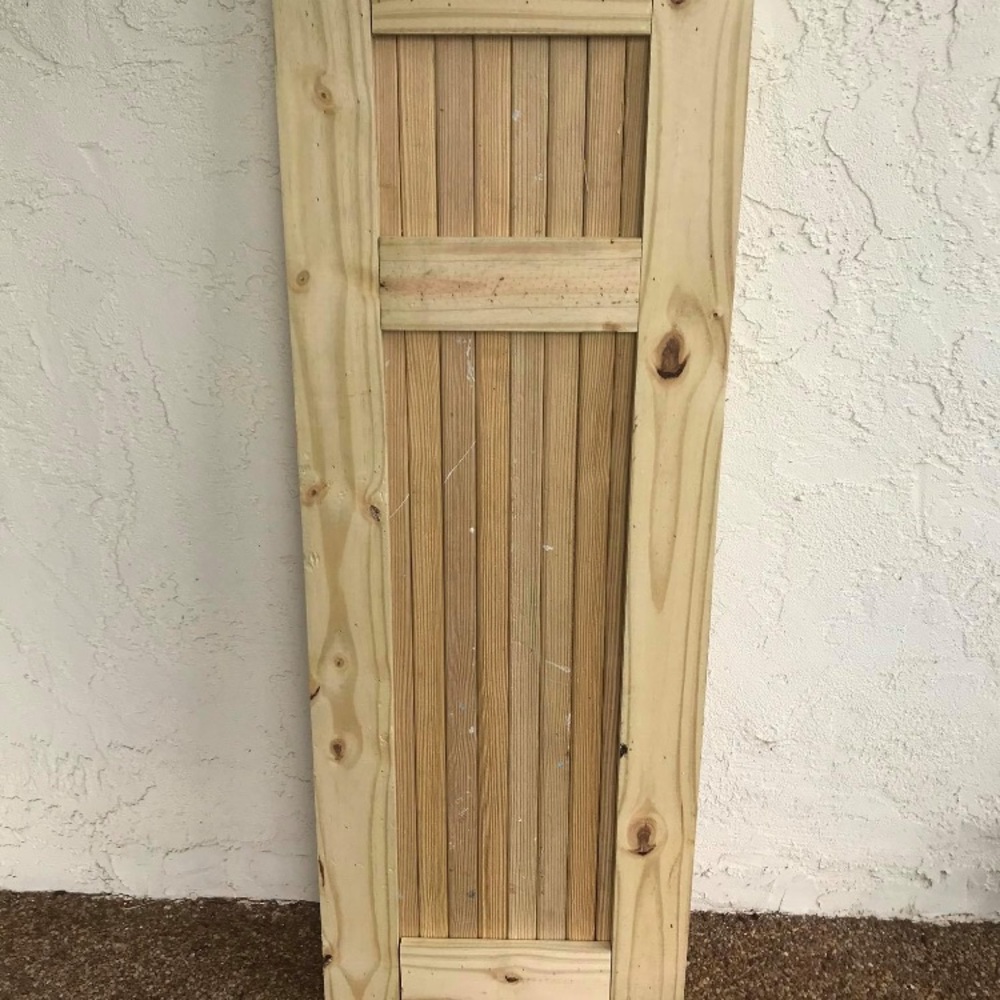 Solid wood exterior window shutters